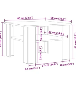 Outlet Salontafel 60x60x42 cm bewerkt hout zwart Tafels