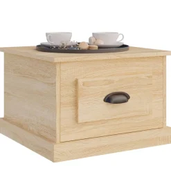 Discount Salontafel 50x50x35 cm bewerkt hout sonoma eikenkleurig Tafels