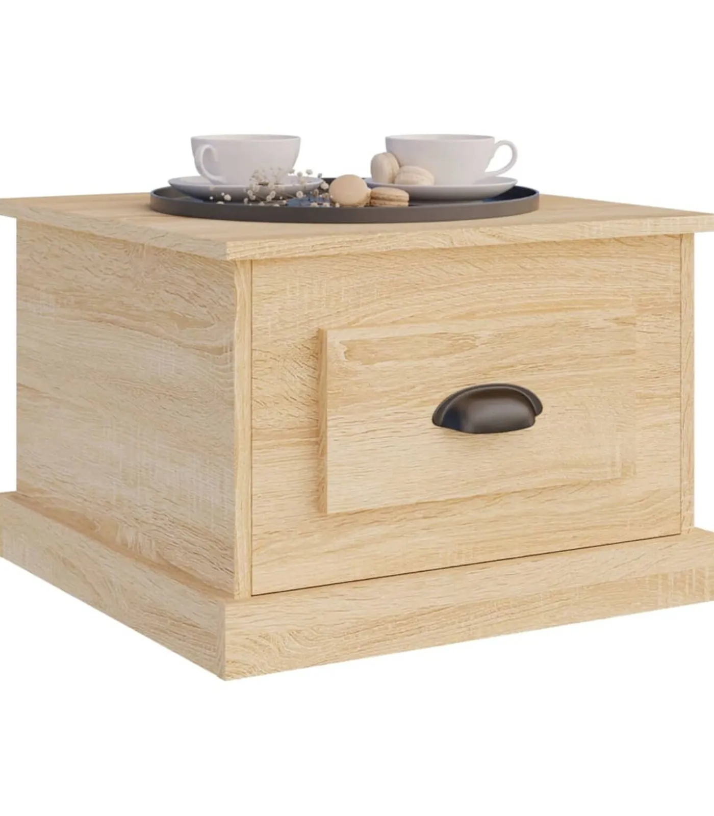 Discount Salontafel 50x50x35 cm bewerkt hout sonoma eikenkleurig Tafels