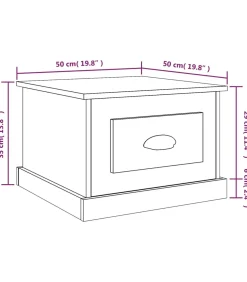 Discount Salontafel 50x50x35 cm bewerkt hout sonoma eikenkleurig Tafels