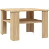 Outlet Salontafel 60x60x42 cm bewerkt hout sonoma eikenkleurig Tafels