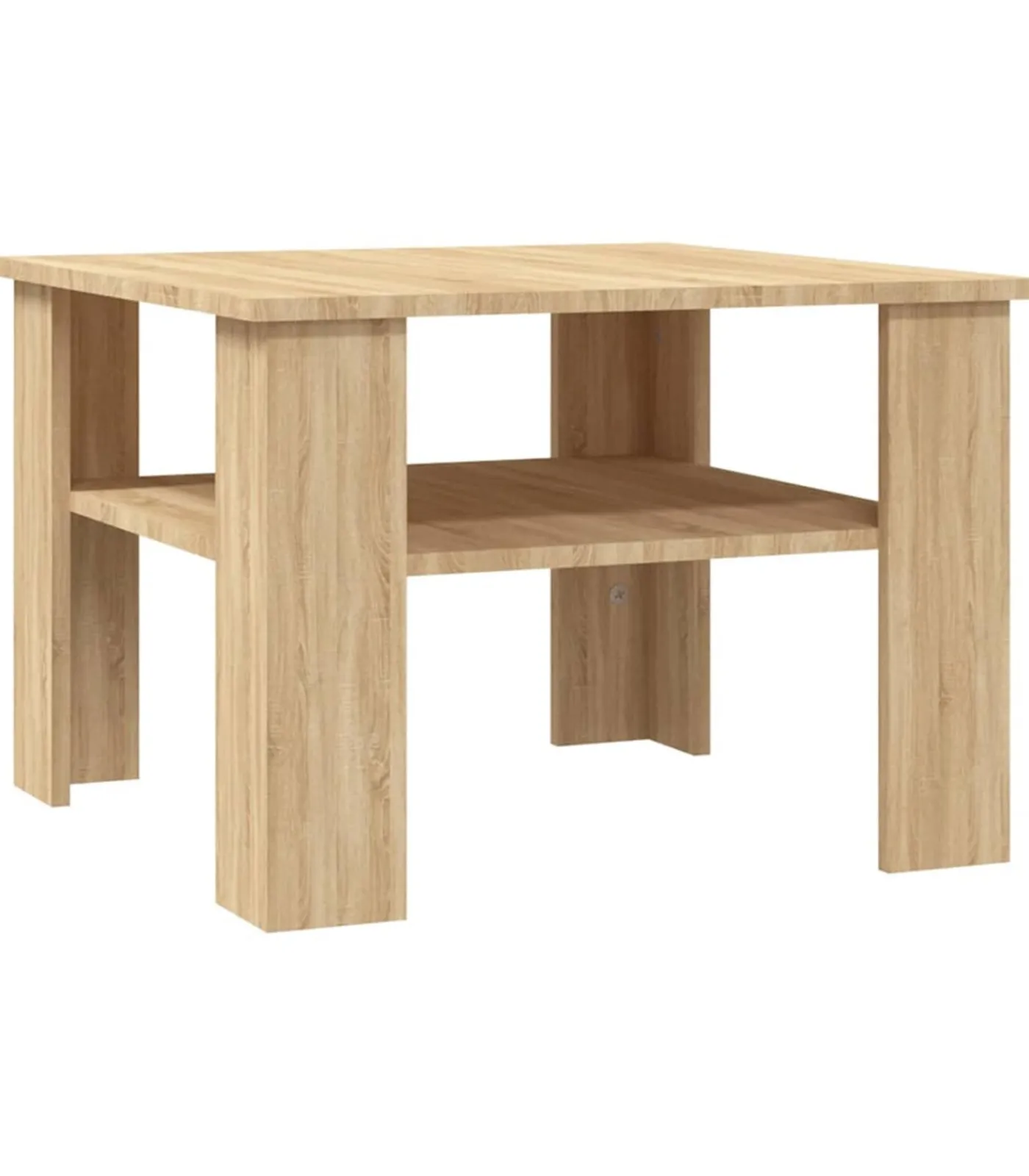 Outlet Salontafel 60x60x42 cm bewerkt hout sonoma eikenkleurig Tafels