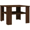 Hot Salontafel 60x60x42 cm bewerkt hout bruin eikenkleur Tafels