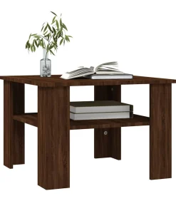 Hot Salontafel 60x60x42 cm bewerkt hout bruin eikenkleur Tafels