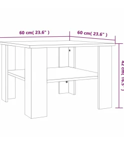 Hot Salontafel 60x60x42 cm bewerkt hout bruin eikenkleur Tafels