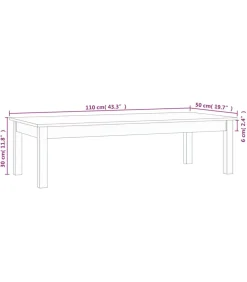 Salontafel 110x50x30 cm massief grenenhout wit Tafels