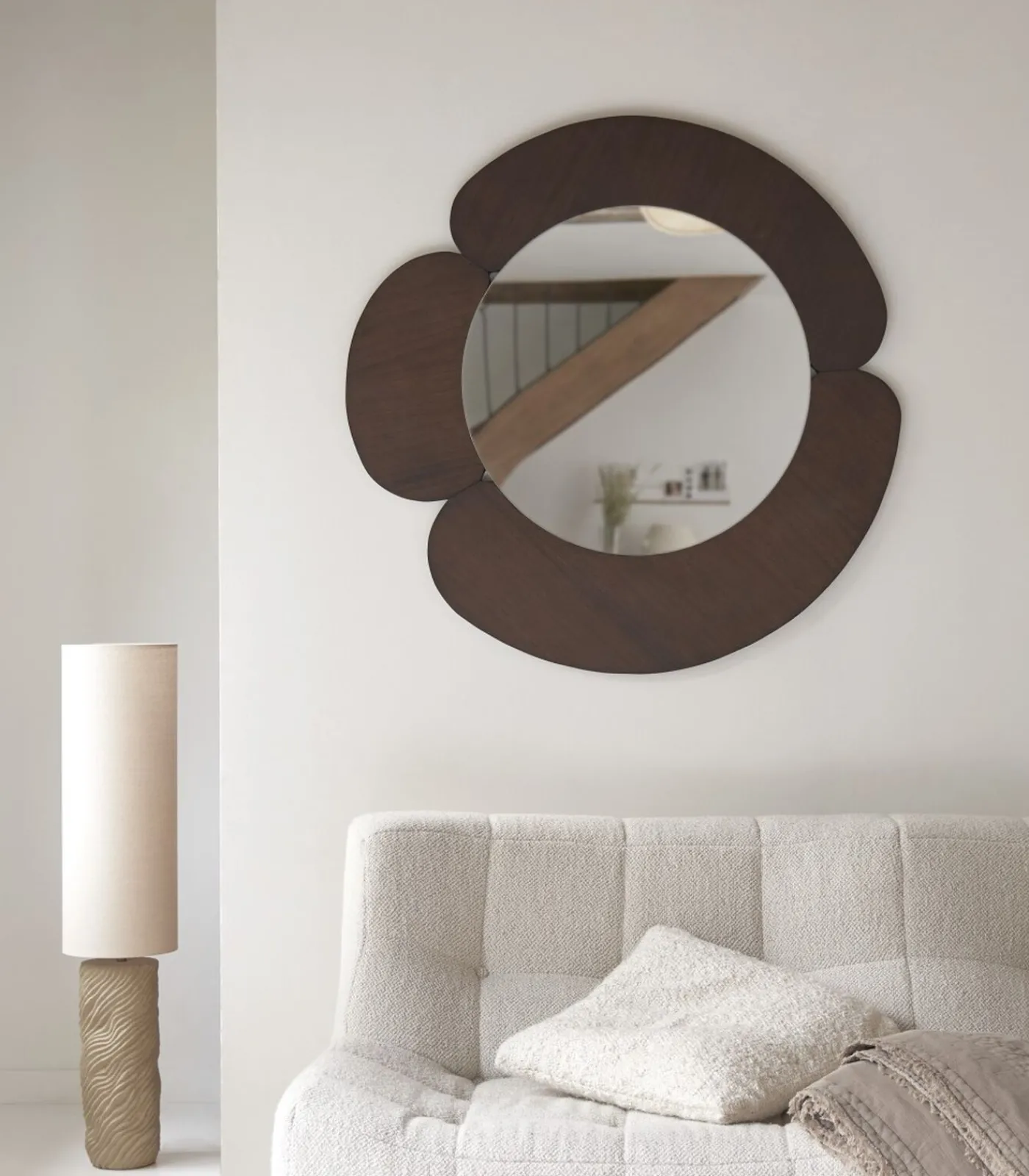 Hot Sara - Spiegel in donker mindihout 110 x 110 cm Spiegels