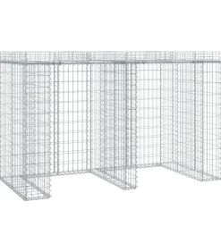 Schanskorf voor vuilnisbak 192x91x120 cm gegalvaniseerd ijzer Manden En Bakken