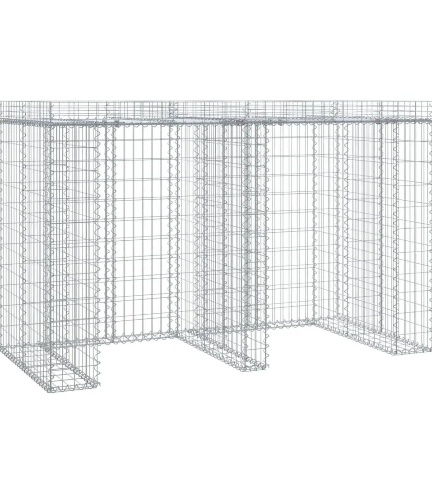 Schanskorf voor vuilnisbak 192x91x120 cm gegalvaniseerd ijzer Manden En Bakken