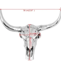 Schedel muurdecoratie aluminium zilver Decoratie