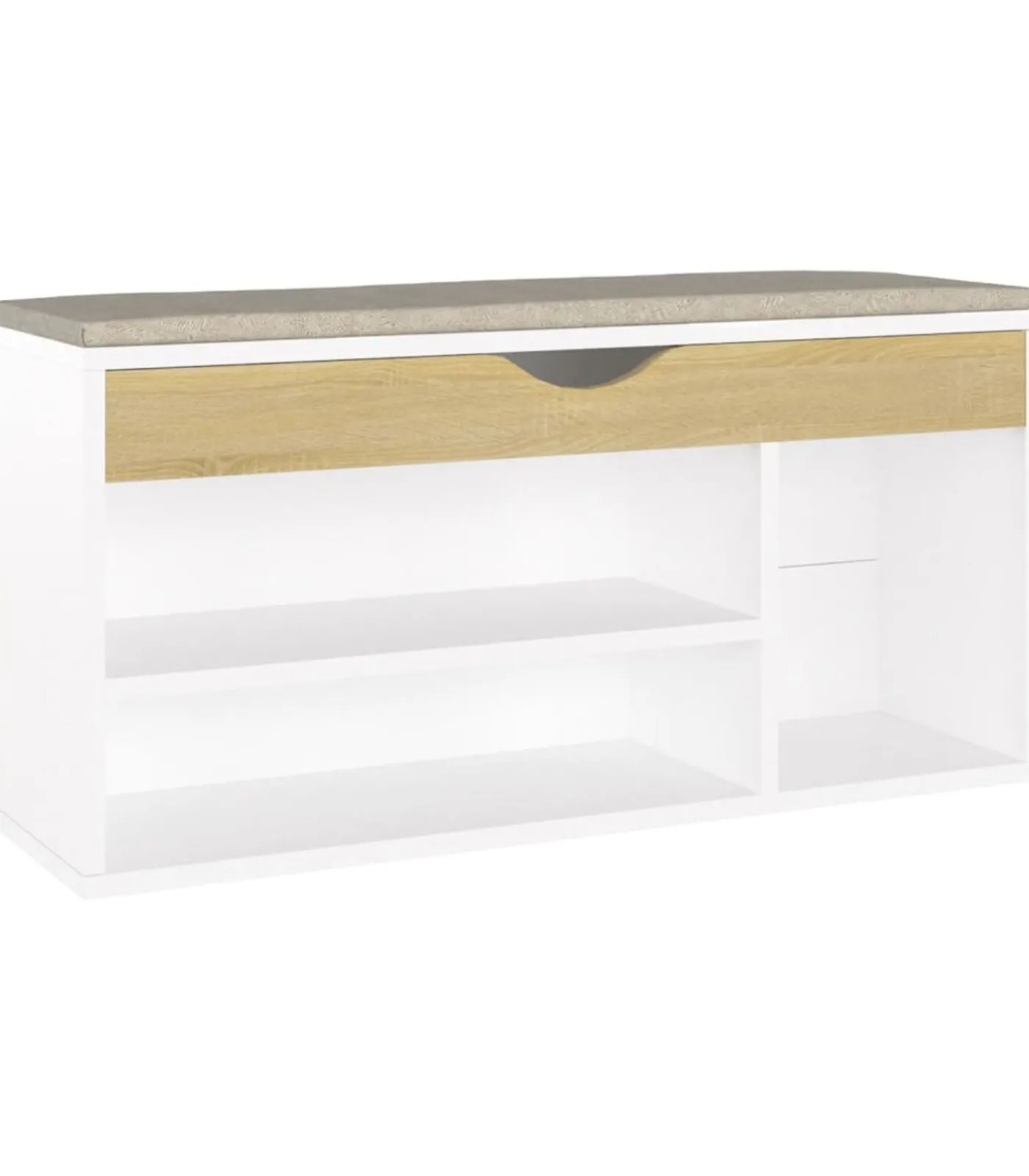 Hot Schoenenbank en kussen 104x30x49 cm hout wit sonoma eiken Organiseren