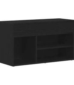 New Schoenenbank met plank Zwart eiken 80 x 30 x 45 cm Bewerkt hout Organiseren