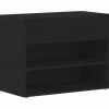 Hot Schoenenbank met plank Zwart eiken 60 x 30 x 45 cm Bewerkt hout Organiseren