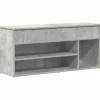 Best Schoenenbank 102x30,5x45 cm bewerkt hout betongrijs Organiseren