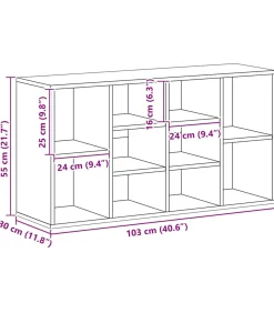 Sale Schoenenbank 103x30x55 cm bewerkt hout gerookt eikenkleurig Organiseren