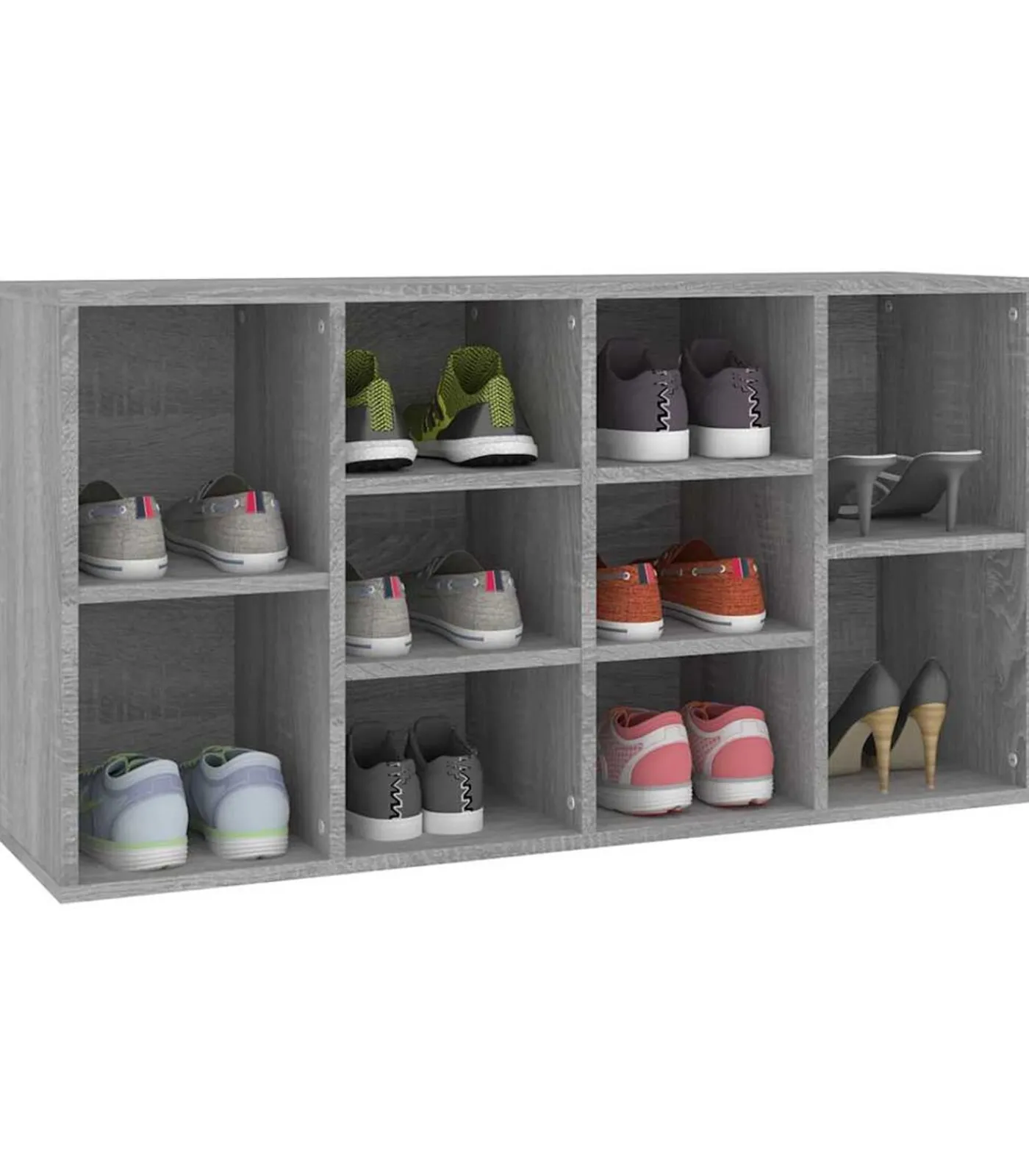 Clearance Schoenenbank 103x30x55 cm bewerkt hout grijs sonoma eiken Organiseren