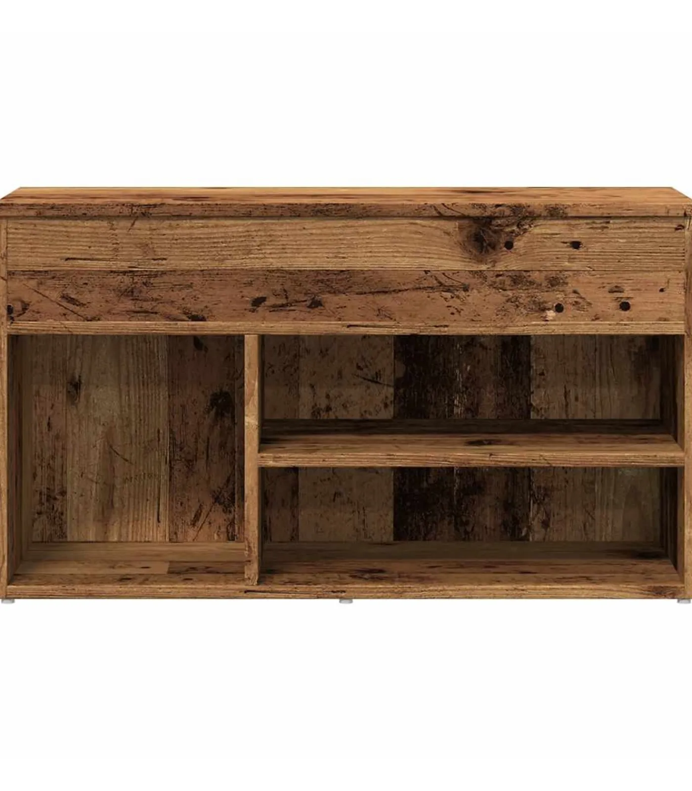 New Schoenenbank 80x30x45 cm bewerkt hout oud houtkleurig Organiseren