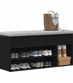 Best Schoenenbank 102x30,5x45 cm spaanplaat zwart eikenkleurig Organiseren