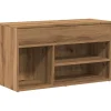 Discount Schoenenbankje 80x30x45 cm bewerkt hout artisanaal eikenkleur Organiseren