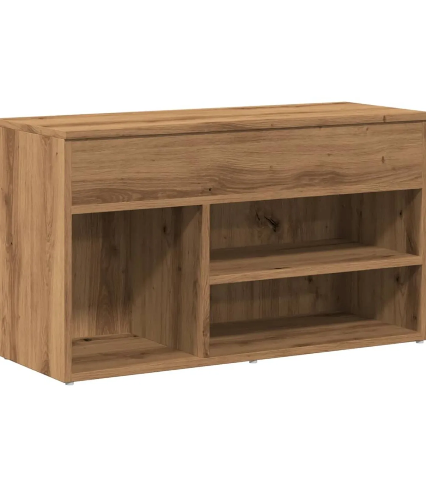 Discount Schoenenbankje 80x30x45 cm bewerkt hout artisanaal eikenkleur Organiseren