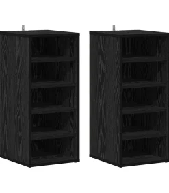 Best Schoenenkast 2 pcs Zwart eiken 32 x 35 x 70 cm Bewerkt hout Organiseren