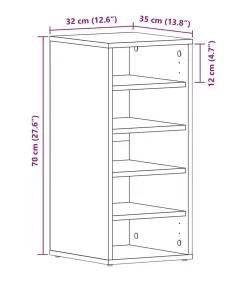 Best Schoenenkast 2 pcs Zwart eiken 32 x 35 x 70 cm Bewerkt hout Organiseren