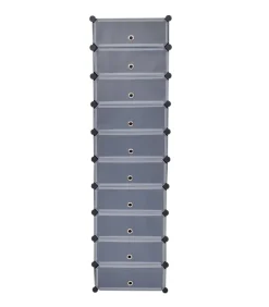 New Schoenenkast met 10 ineengrijpende vakken zwart Organiseren