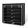 Hot Schoenenkast met hoes 115x28x110 stof zwart Organiseren