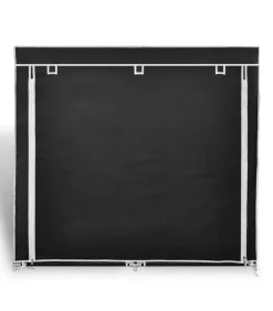 Hot Schoenenkast met hoes 115x28x110 stof zwart Organiseren