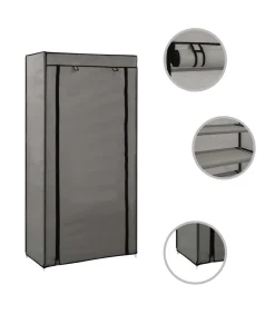 Discount Schoenenkast met hoes 58x28x106 cm stof grijs Organiseren