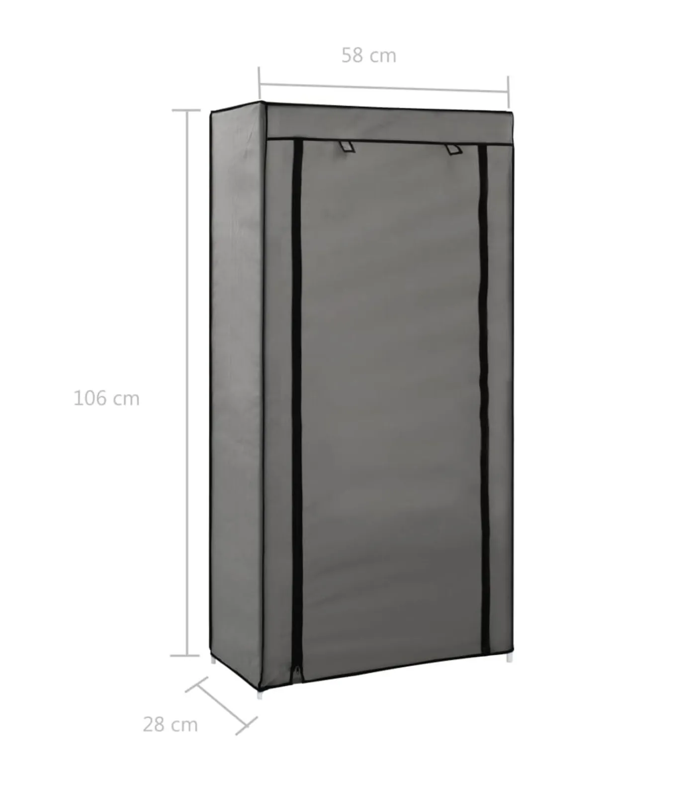Discount Schoenenkast met hoes 58x28x106 cm stof grijs Organiseren