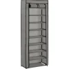 Sale Schoenenkast met hoes 57x29x162 cm stof grijs Organiseren