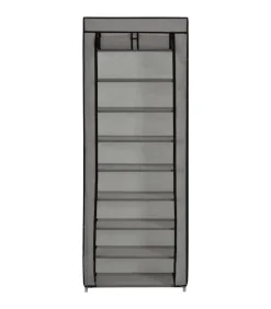 Sale Schoenenkast met hoes 57x29x162 cm stof grijs Organiseren