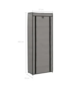 Sale Schoenenkast met hoes 57x29x162 cm stof grijs Organiseren