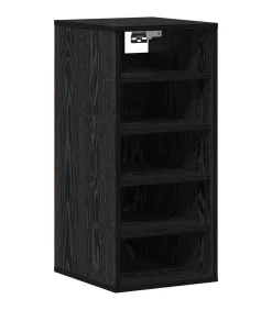 Schoenenkast met plank Zwart eiken 32 x 35 x 70 cm Bewerkt hout Organiseren
