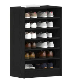 New Schoenenkast met plank Zwart eiken 60 x 35 x 92 cm Bewerkt hout Organiseren