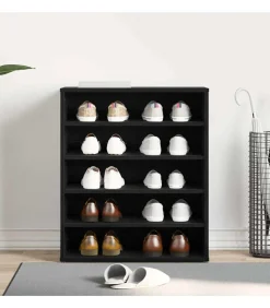 Online Schoenenkast met plank Zwart eiken 60 x 35 x 70 cm Bewerkt hout Organiseren