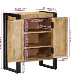 Clearance Schoenenkast met plank Zwart 30 x 30 x 40 cm Massief mangohout Organiseren