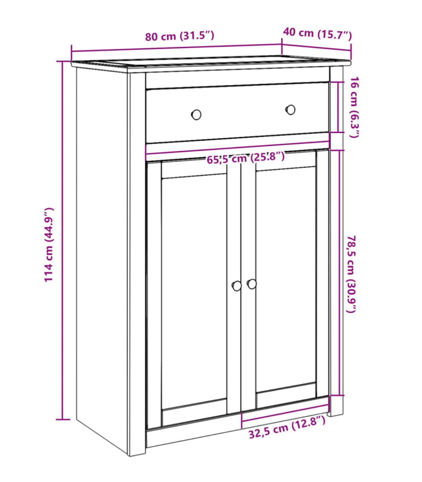 New Schoenenkast Panama 80x40x114 cm massief grenenhout Organiseren