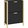 New Schoenenkast 57,5x33x80 cm bewerkt hout zwart Organiseren