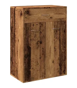 Outlet Schoenenkast 60x35x84 cm bewerkt hout oud houtkleurig Organiseren