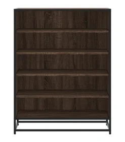 Sale Schoenenkast 75x38x97,5 cm bewerkt hout en metaal bruin eiken Organiseren