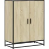 Best Schoenenkast 75x38x97,5 cm bewerkt hout en metaal sonoma eiken Organiseren