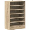 Clearance Schoenenkast 60x35x92 cm bewerkt hout sonoma eikenkleurig Organiseren