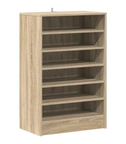 Clearance Schoenenkast 60x35x92 cm bewerkt hout sonoma eikenkleurig Organiseren