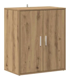 Online Schoenenkast 60x35x70 cm bewerkt hout artisanaal eikenkleur Organiseren