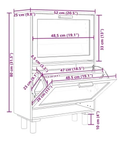 New Schoenenkast 52x25x80 cm bewerkt hout en natuurlijk rattan wit Organiseren