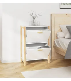 Sale Schoenenkast 57,5x33x80 cm bewerkt hout wit Organiseren