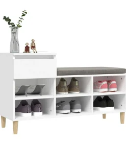 Sale Schoenenkast 102x36x60 cm bewerkt hout wit Organiseren
