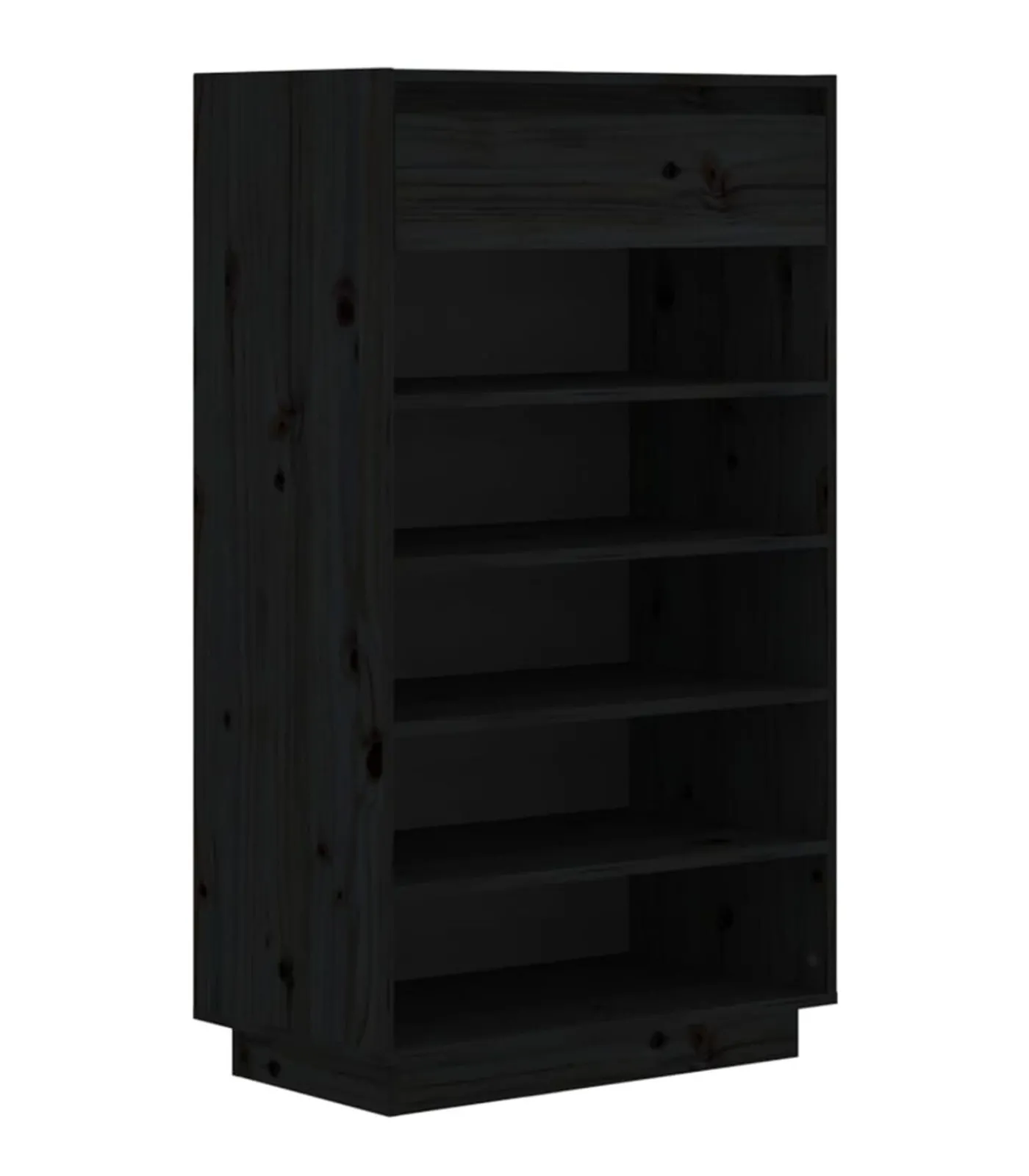 Best Schoenenkast 60x34x105 cm massief grenenhout zwart Organiseren